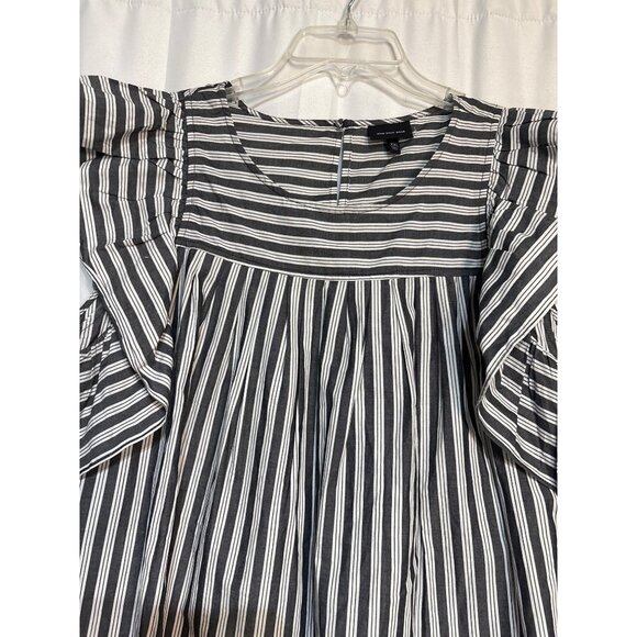Black & White Striped Ruffle Sleeve Blouse XXL Who What Wear - Picture 2 of 6
